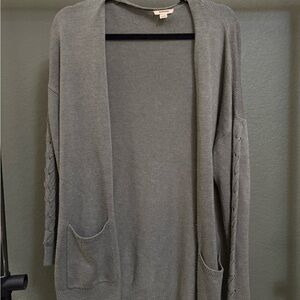 Garage Olive Green Open Front Cardigan